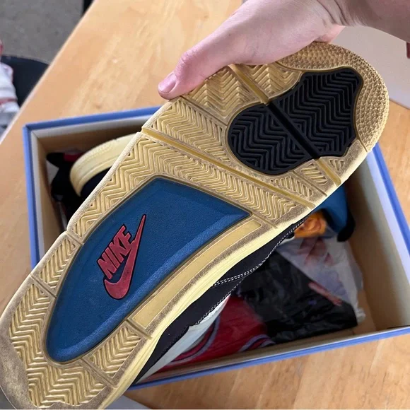 Air Jordan 4 Retro SP Black Blue Red with Cream Sole - Picture 8 of 9